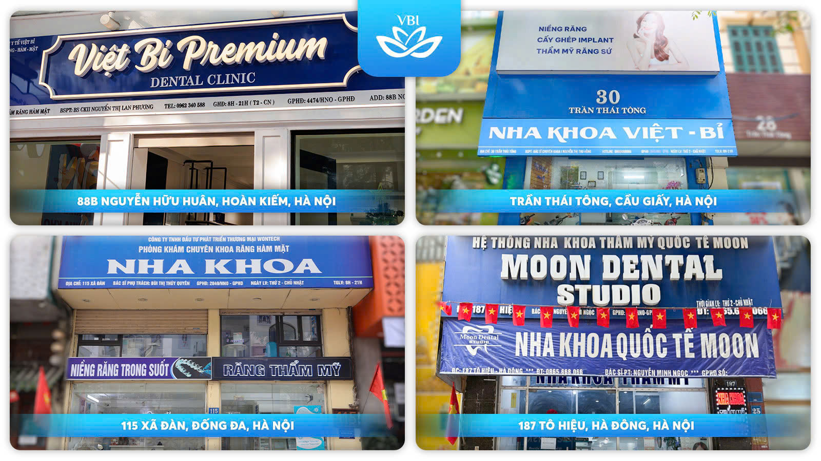 4 chi nhánh phòng khám Nha Khoa Việt Bỉ nha khoa việt bỉ có tốt không