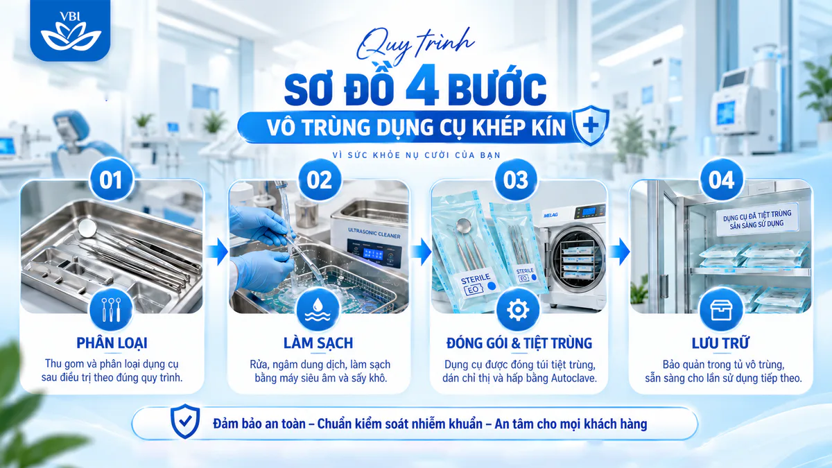Nha Khoa Việt Bỉ — Đảm bảo an toàn - Chuẩn kiểm soát nhiễm khuẩn - An tâm cho mọi khách hàng